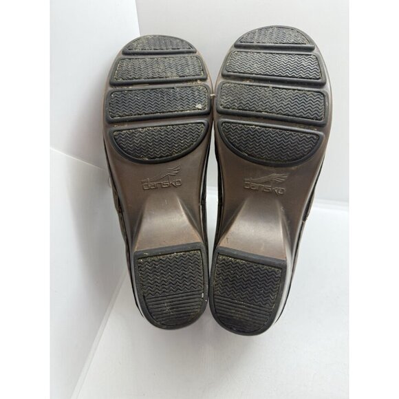 DANSKO Stacie Women's EUR 39 US 8.5/ 9 Brown Leather Slip On Clogs Shoes Nursing - Picture 6 of 8